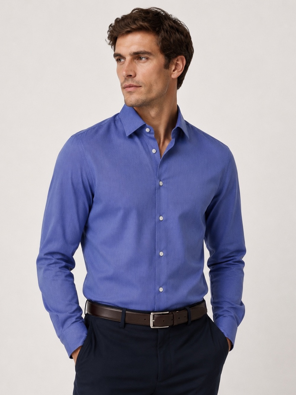 Bill Blass Blue Slim Fit Dress Shirt M 15 15 1/3 32 33 NWOT Polyester